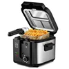 SUSTEAS Deep Fryer with Basket, 1500W Electric Deep Fryers for Home Use with Temperature Control, Removable Lid and 2.5L/1.5L 1