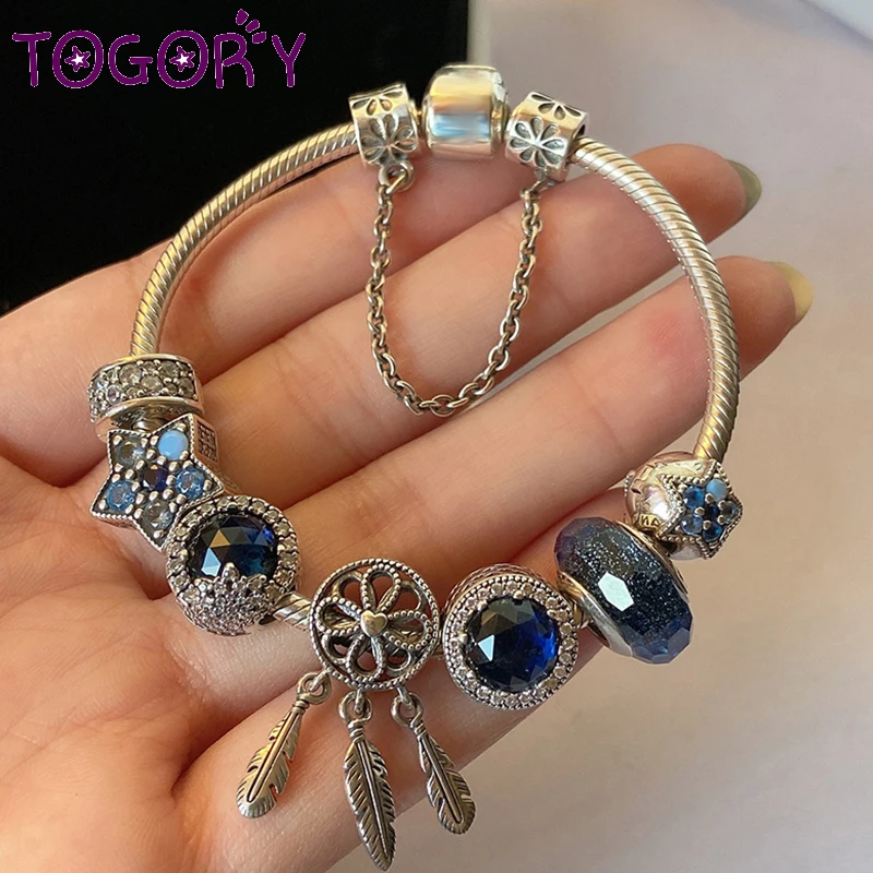 

BAOPON 2023 Crystal Moon Star Charm Bracelet With Silver Snake Chain Bracelets Bangles For Women Men Jewelry Gift Dropshipping