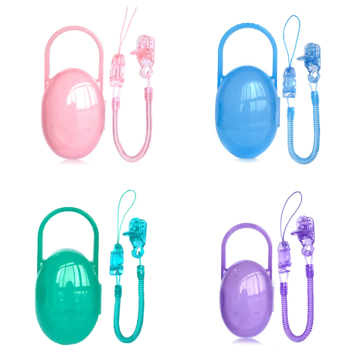 

Baby Infant Toddler Dummy Pacifier Chain Holder Travel Storage Box Retractable Elastic Holder Strap Pacifier Nipple Cradle Case