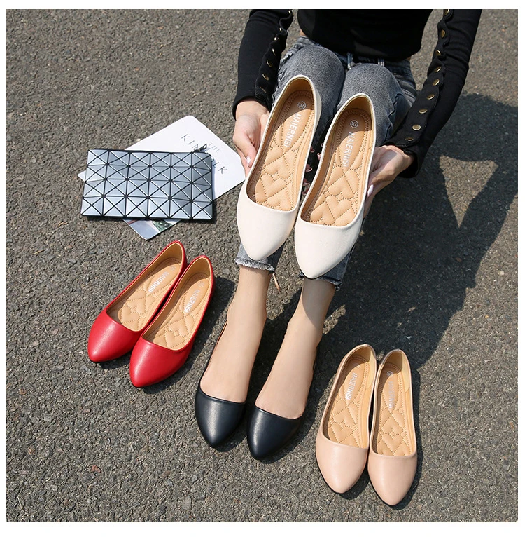 Zapatos planos con punta estrecha para mujer
