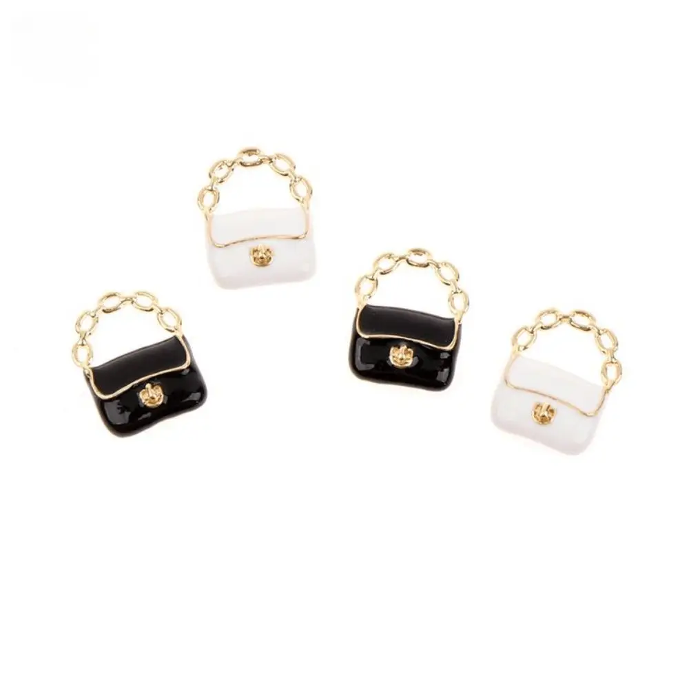 DIY Dollhouse Miniature Metal Handbag Black/White Fashion Miniature Bag Decoration Cute Dollhouse Mini Metal Chain Bag