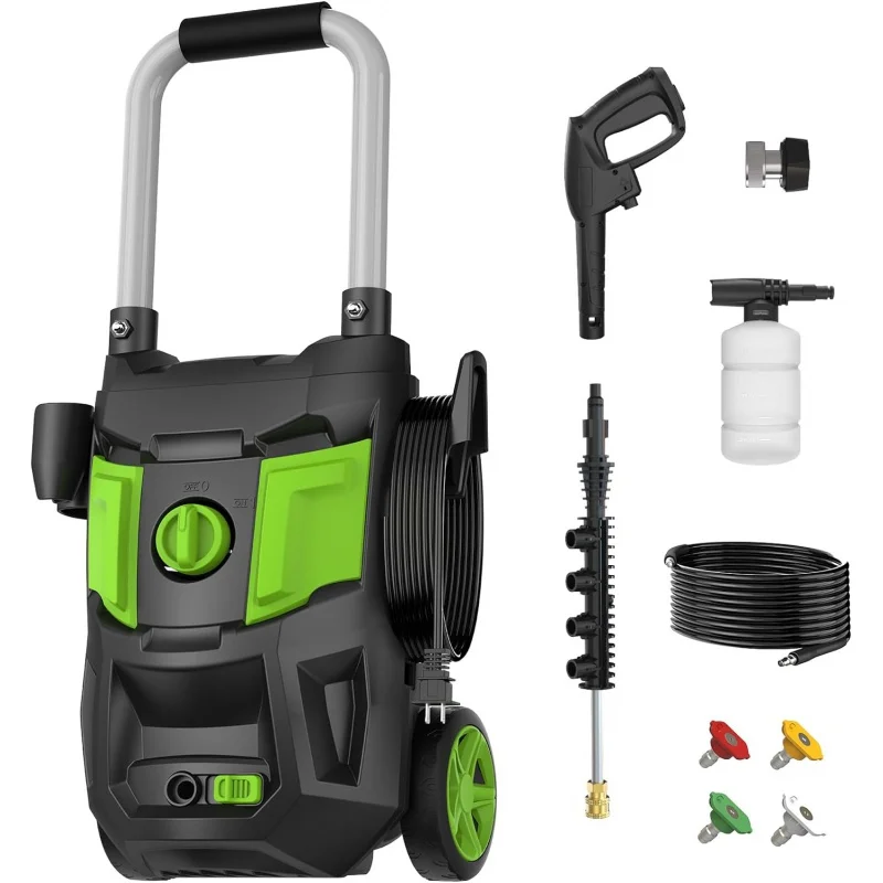 

Electric Pressure Washer - 4100PSI Max 2.8 GPM Power Washers Powered with Foam Cannon 4 Nozzles 20FT Hose,35FT Power Cord High P