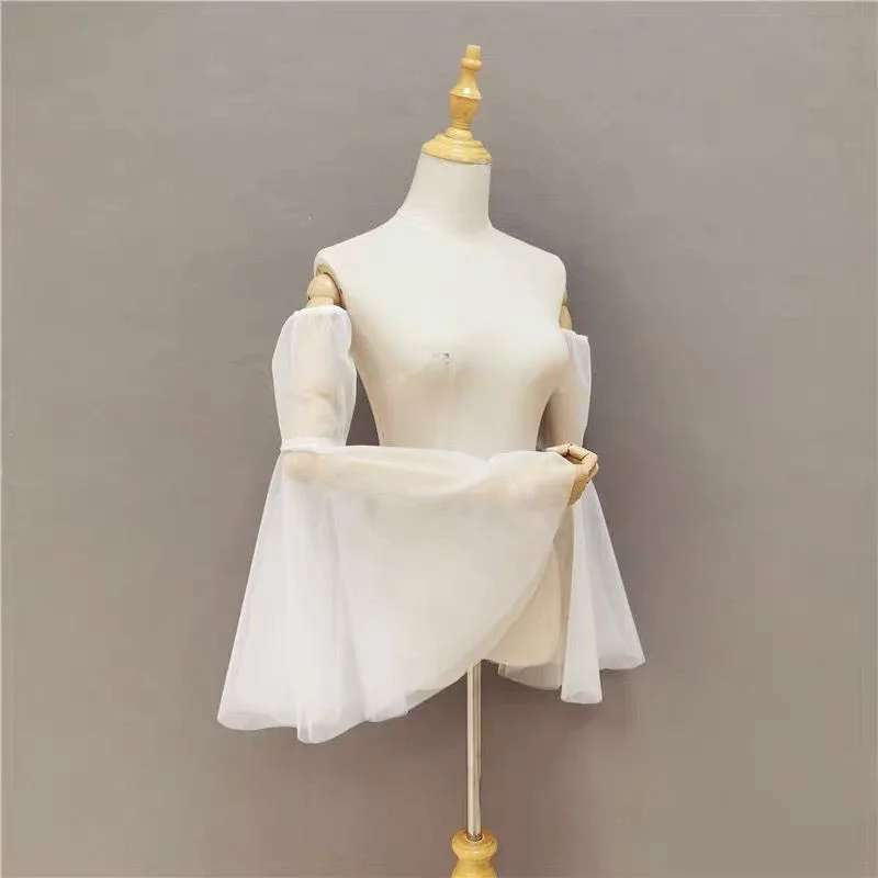 Wedding Sleeves Bride Detachable Flared Sleeves Women Wedding Dress Party Dress Accessories White Off White Red Black