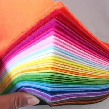 Feuilles de tissu feutré doux, 40 pièces, couleurs assorties, Patchwork, couture, bricolage, carrés artisanaux, non tissé, 1mm d'épaisseur, tissage de tissu fait à la main 1
