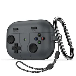 Shockproof Soft Silicone Game Player Case with Cleaning Kit & Keychain - Airpods Pro 2 (Black)