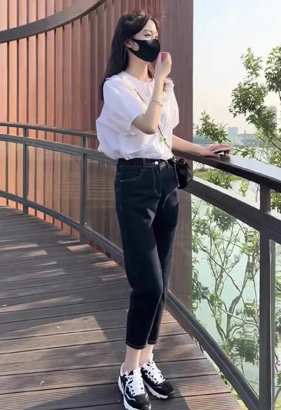 

2023 Spring/Summer Fashion New Women's Clothing Loose Shirt Matching Jeans Suit 0801