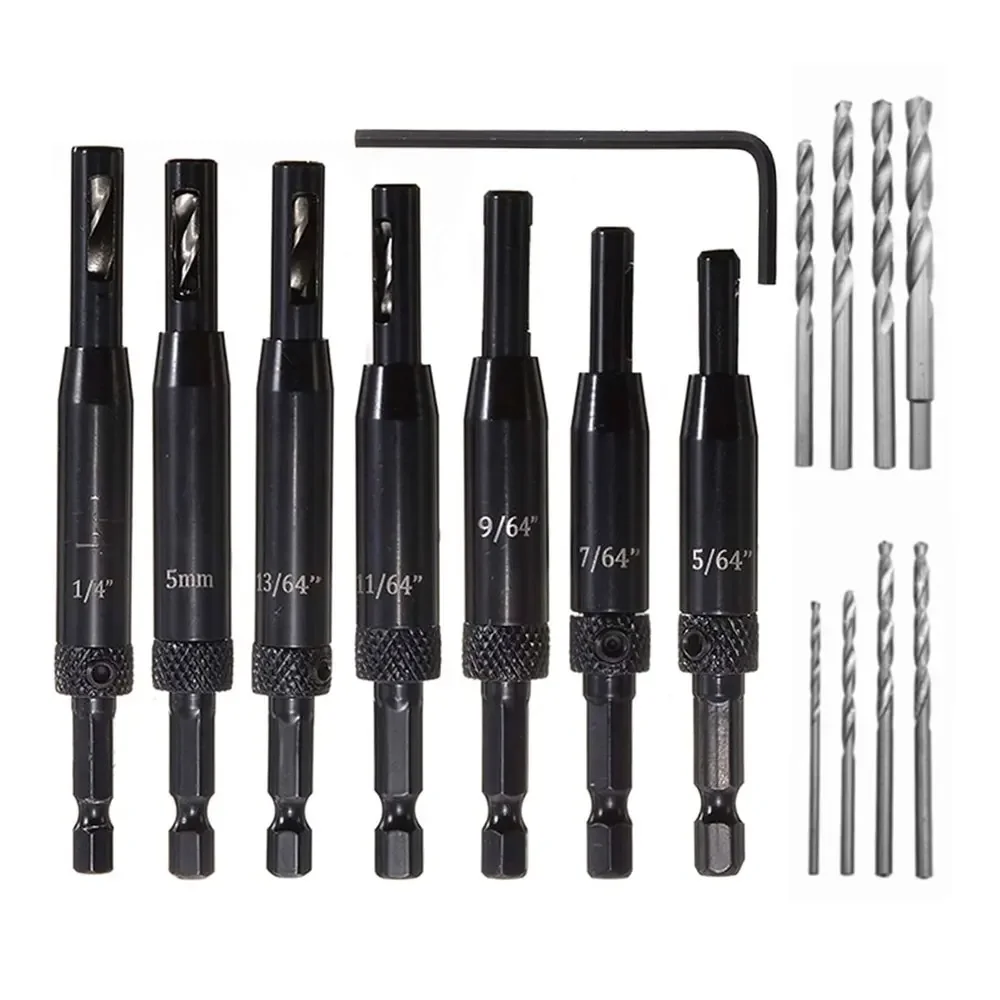 

Krachtige 7/8/16 Pcs Self Centering Hinge Tapper Core Drill Bit Set Woodworking Tools for Woodworking Adjustable Door Window