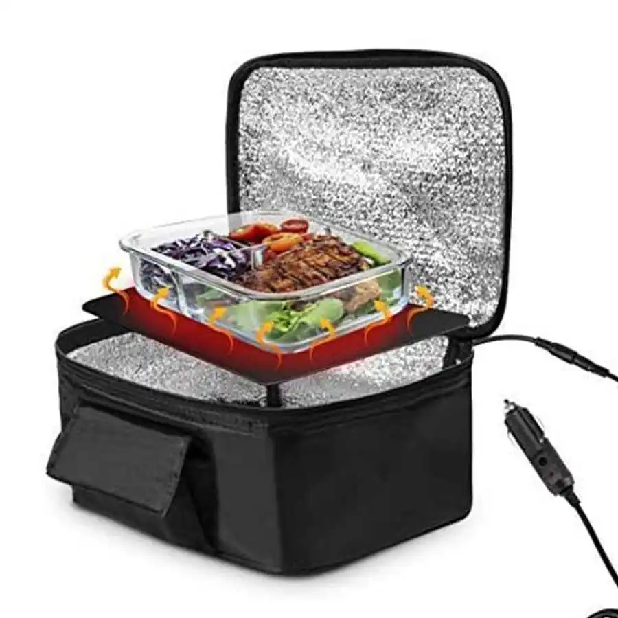 Car Mini Portable Microwave 12V Electric Oven Fast Heating Picnic Box for Travel Camping Food Cooking Travel Accessory