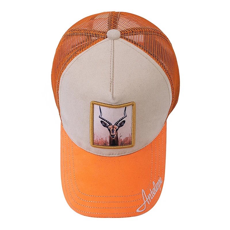 Unisex Rich Color Trucker Hat Antelope Pattern Patch Design Suede Hat Male Female Summer 9 Styles Animal Baseball Cap
