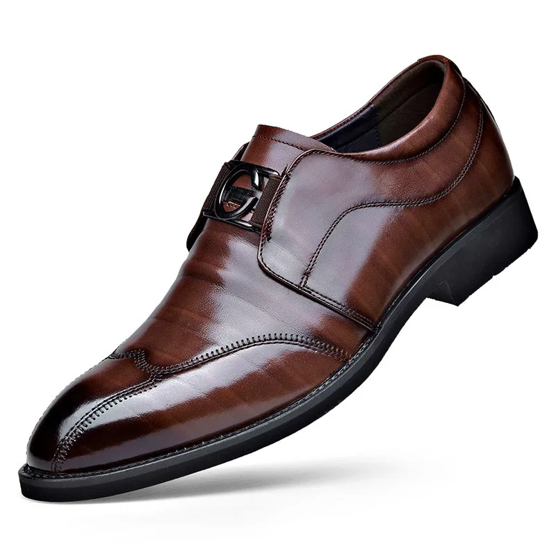 Men Casual Leather Shoes Breathable Business Large Size