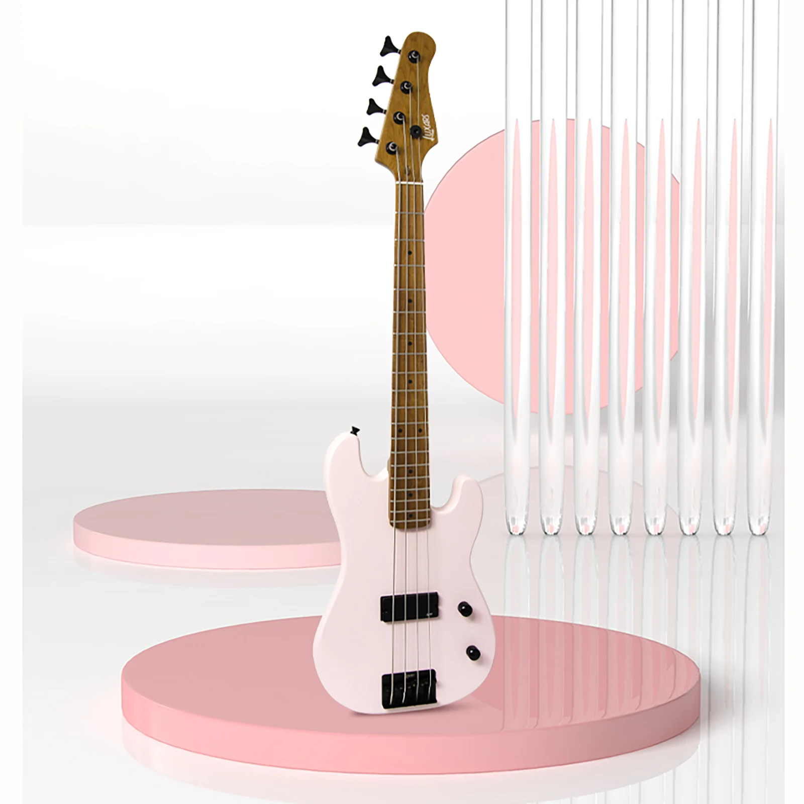 Portable Bass Roast Maple Neck Solid Wood Body Matte Finished Black Hardwares