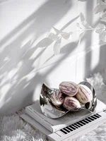 Stainless Steel Dish Serving Bowl Decorative Tray for Fruit Dessert Snack Home Décor Table Decoration Scandinavian Style Gifts 2