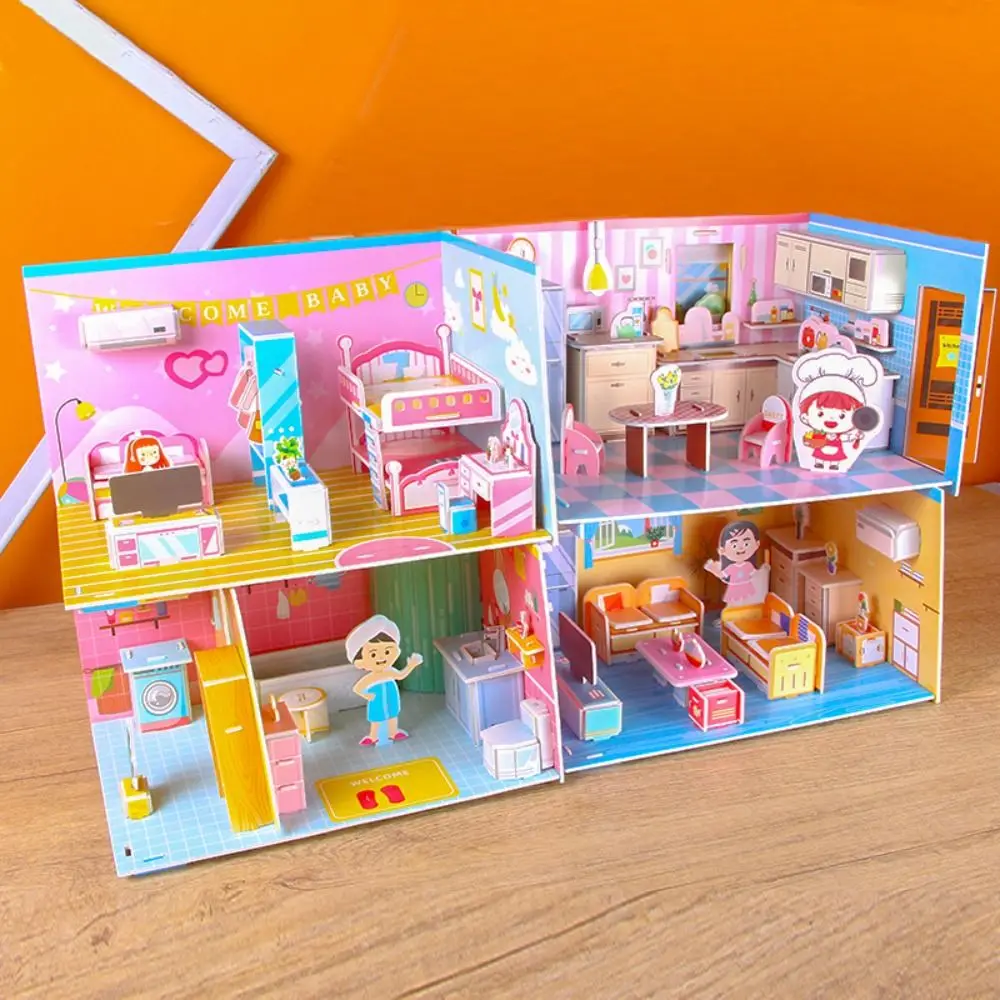 

3D Paper Puzzle Children's Puzzle Paper Handmade Handmade DIY Room Model Bathroom Room 3D Puzzle Boys