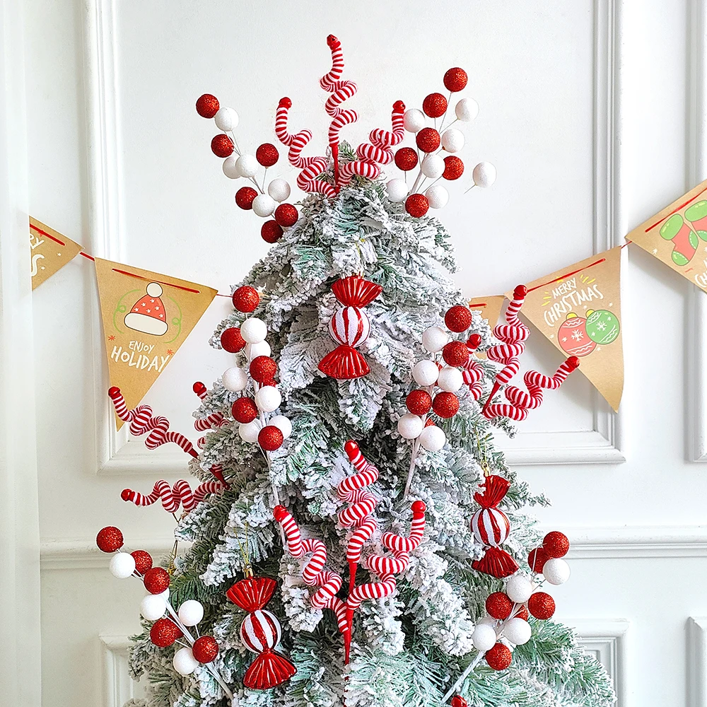 Christmas Tree Picks Sprays Branch Decoration Xmas Tree Topper