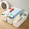 WORTHBUY Wall Mounted Medicine Storage Rack Cabinet Plastic Drug Organizer Shelf Desktop Stackable Medicine Storage Basket 6