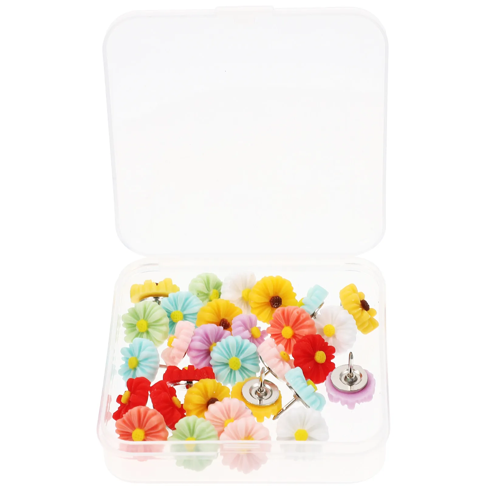 30Pcs 꽃 모양의 푸시핀 다기능 엄지 못 다용도 정밀 지도 용품 일상 사용 재사용 가능한 고정 장치