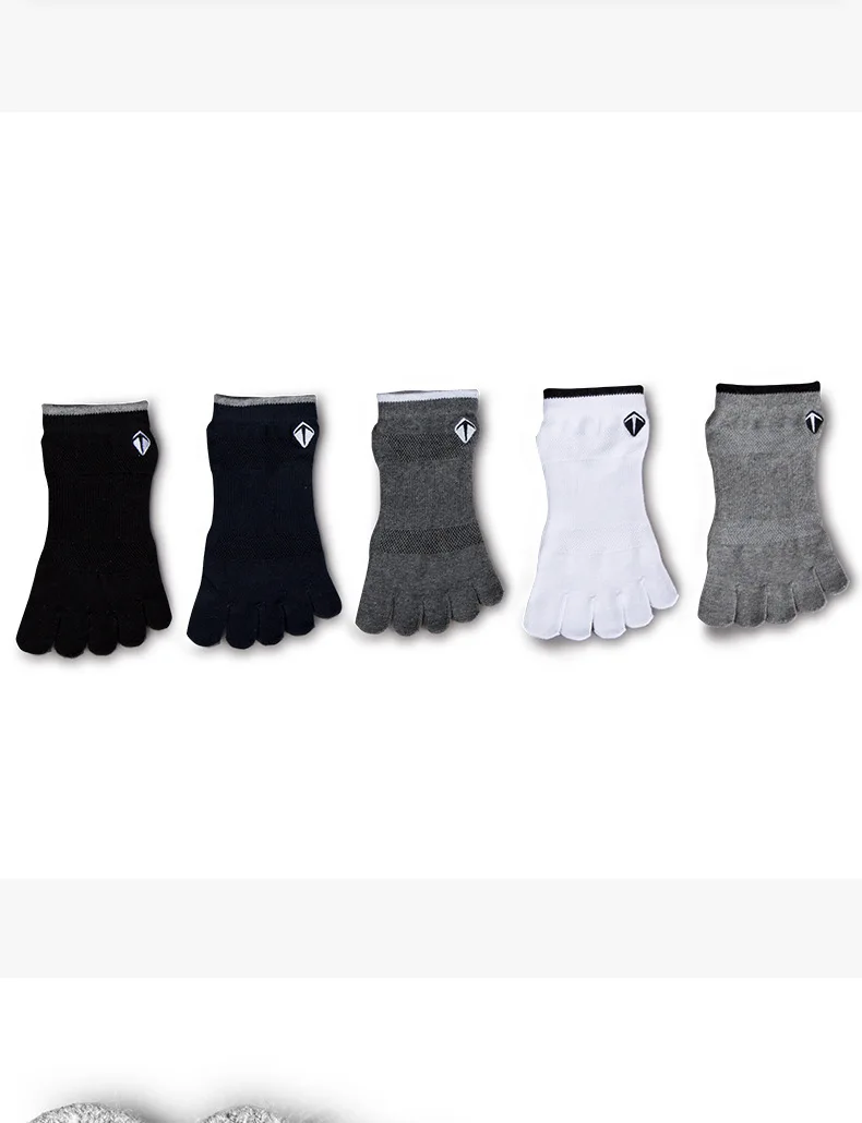 1 Paar Herren-Sportsocken mit fünf Zehen, schwarz, weiß, rutschfest, atmungsaktiv, Coolmax, schnell trocknend, schweißableitend, elastisch, Radsocken – Detail 9