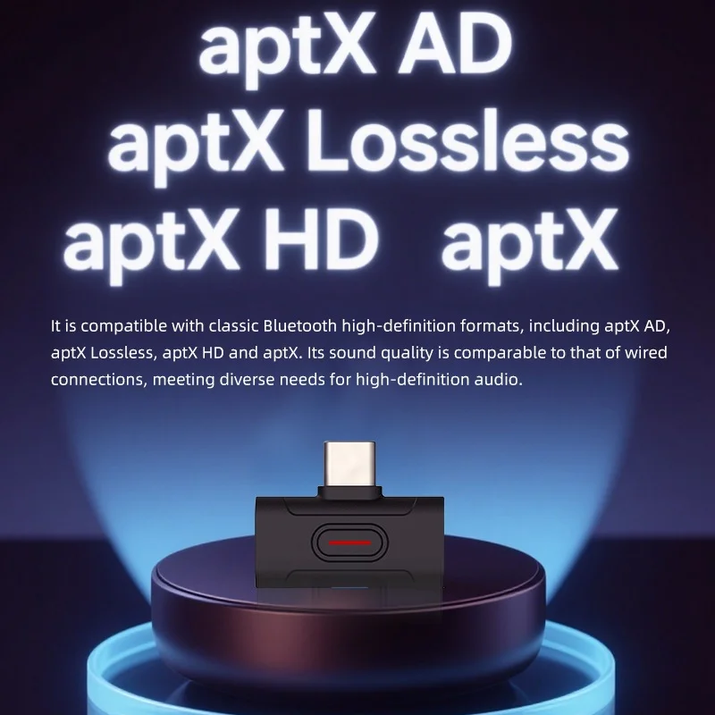 xDuoo MX-C1 블루투스 송신기 aptX 무손실 초고속 전송 속도, 휴대폰, 컴퓨터 블루투스 5.4 오디오 어댑터