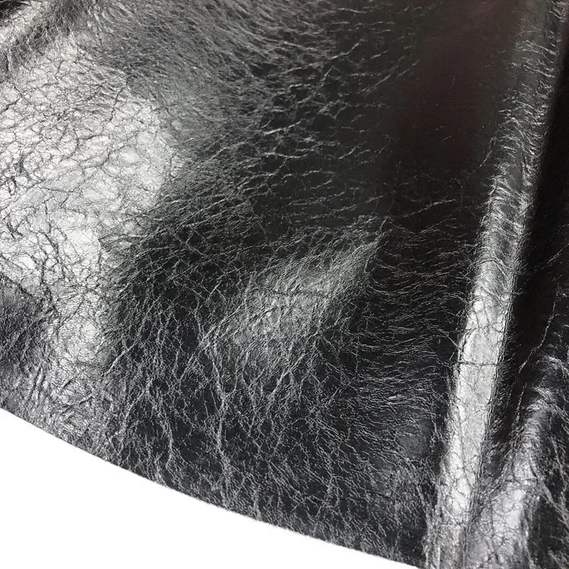 Thick PU Leather Fabric Crack Pattern Oil Wax Leather Bag Material Home Sofa Cross-Border Artificial Clothing Fa
