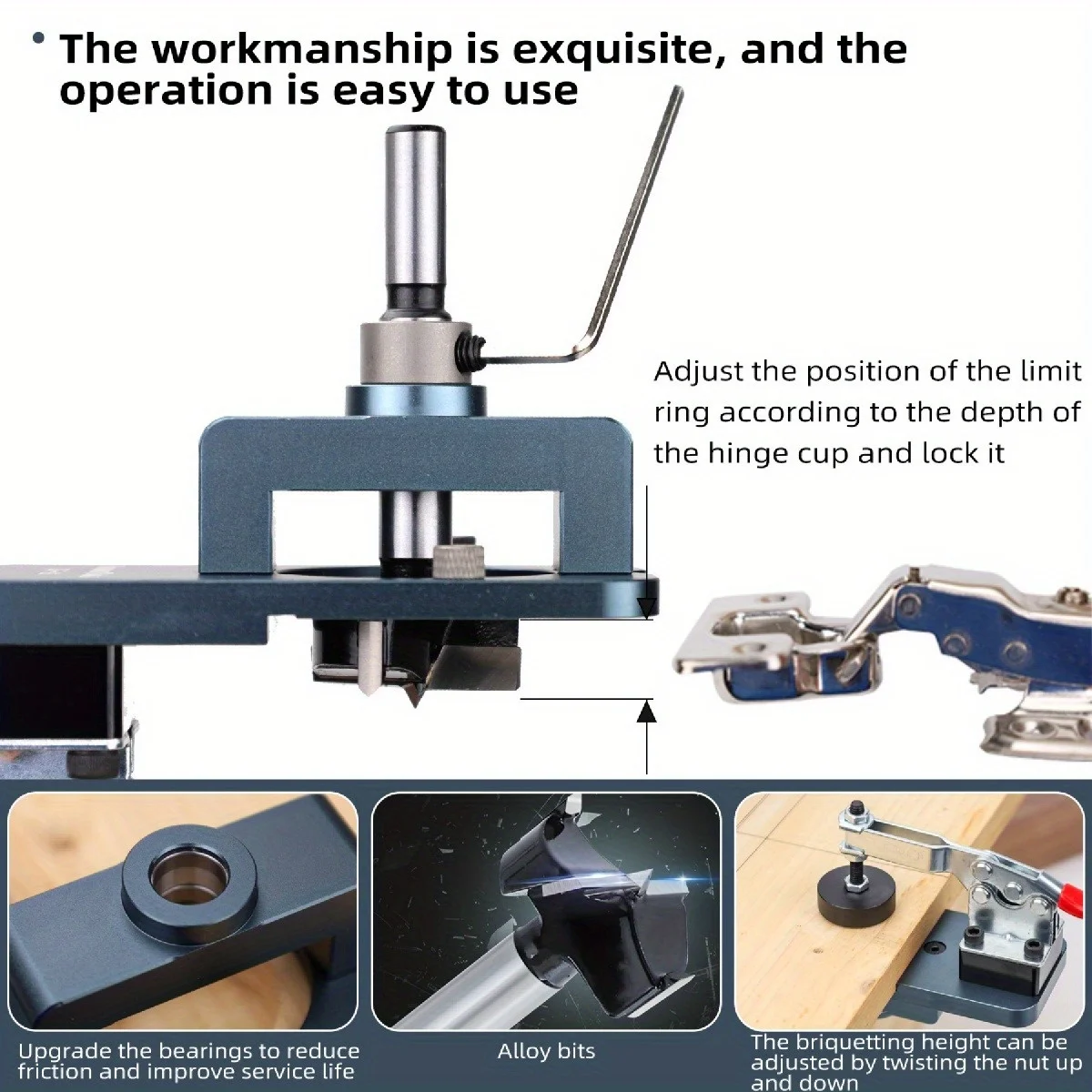 35 مم - دليل حفر دقيق مع حافة قابلة للتعديل وتثبيت...