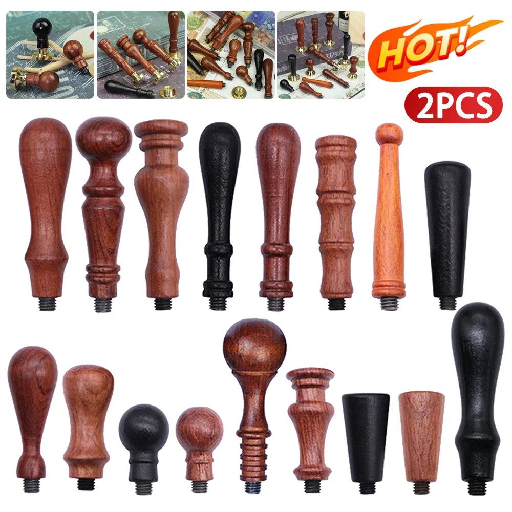 Sealing Wax Spoon Wood Handle Fire Paint Seal Wax Seal Stamp Square Wooden Handle Tools Documents Envelope Decoration DIY Gifts