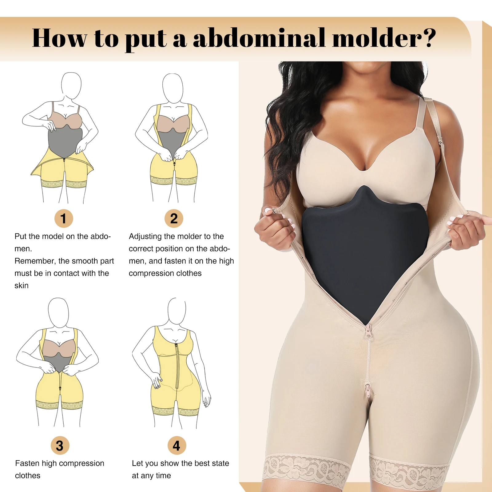 Lipo Foam Post Surgery Compression Ab Board For Stomach Belt Abdominal  Liposuction Faja Abdomen Back Lumbar Op Belly Flattening