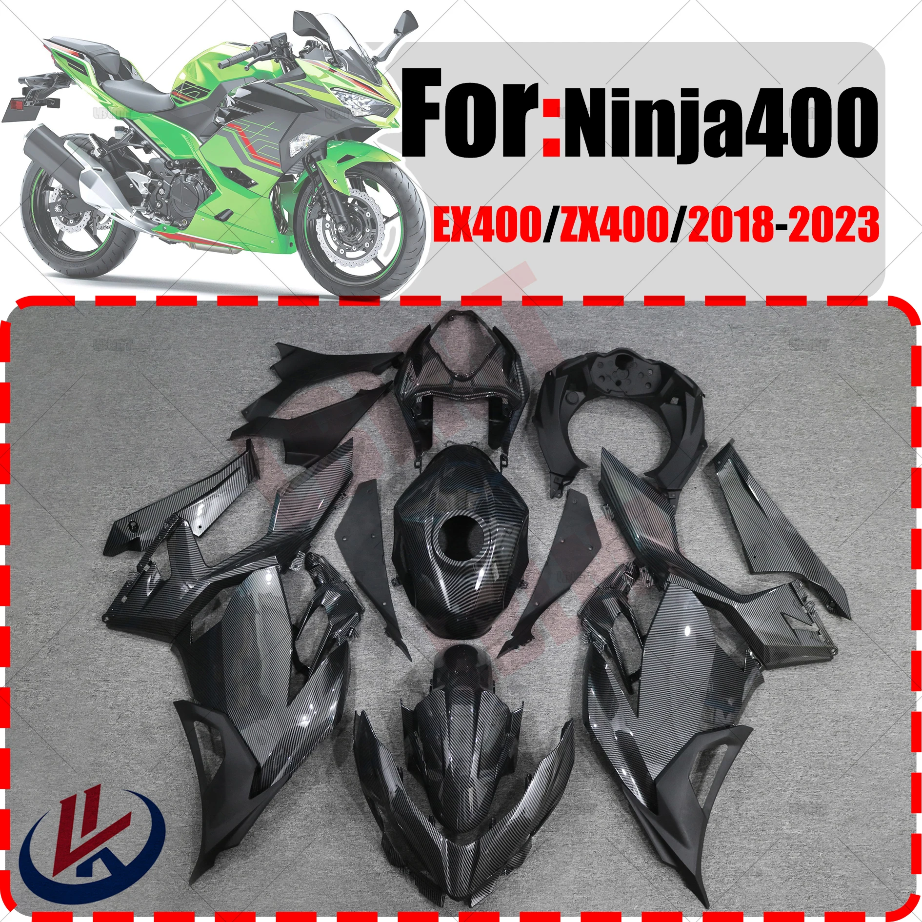 

For KAWASAKI NINJA 400 ZX400 EX400 Ninja400 2018 - 2023 Motorcycle Fairings Injection Mold Painted ABS Plastic Bodywork Kit Sets