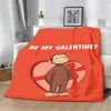 Cute Cartoon Curious George Printed Blanket Picnic Blankets Warm Blanket Soft and Comfortable Blanket Home Travel Birthday Gift 5