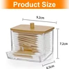 Clear Cotton Swab Dispenser Plastic Ear Stick Swabs Holder Square Toothpick Container Bathroom Countertop Storage Box 6