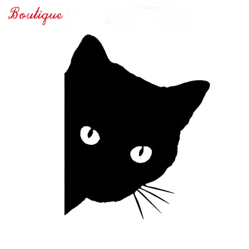 

Модная Водонепроницаемая виниловая наклейка на автомобиль с изображением кота и царапин, черная/белая забавная наклейка, украшение для ста...