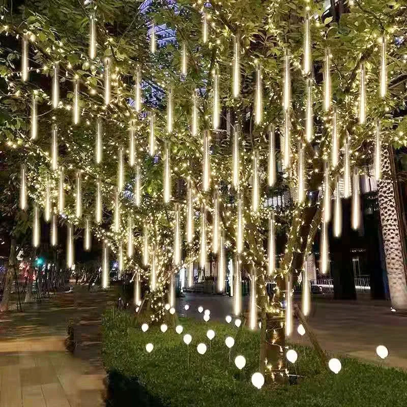 

Fairy Lights Meteor Shower Solar String Christmas Lights Outdoor Waterproof Garland Solar Lamp Christmas for Garden Decoration