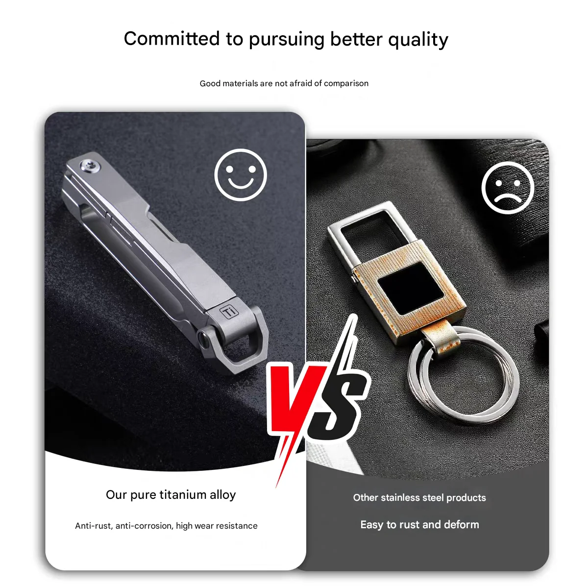 Titanium Alloy Keychain Multifunctional buckle knife Unboxing Device Quick Release Belt buckle To Prevent Accidental Opening