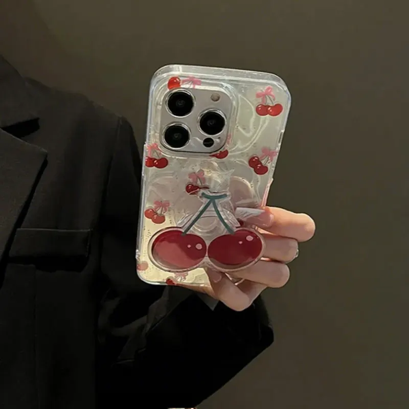 Sweet Cherry Stand Holder Shining Phone Case
