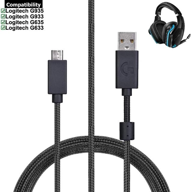 3M/10Ft Headphones USB Audio Cable Extension Cord Headset for Logitech G633  G933