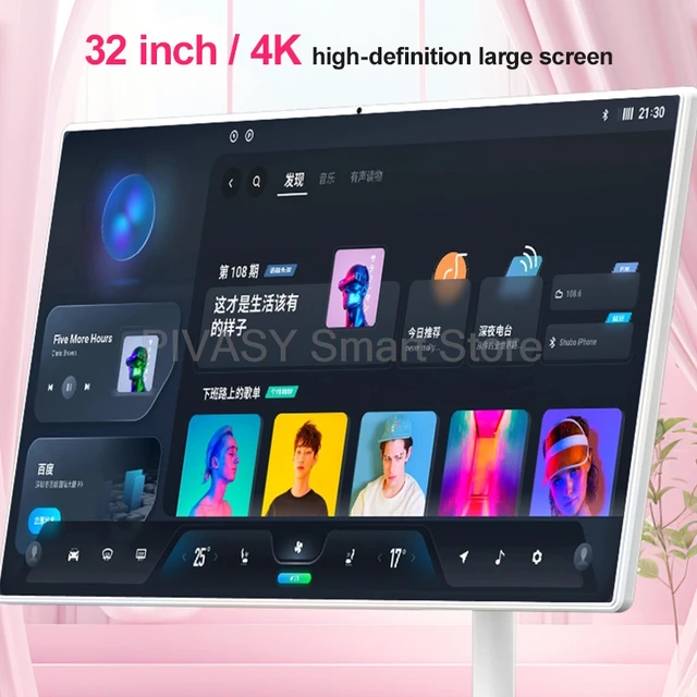 Per la festa dal vivo all'aperto Touch Screen Casting wireless Display intelligente da 32 pollici Smart TV portatile Telecamera per monitor ad alta saturazione 4K 3