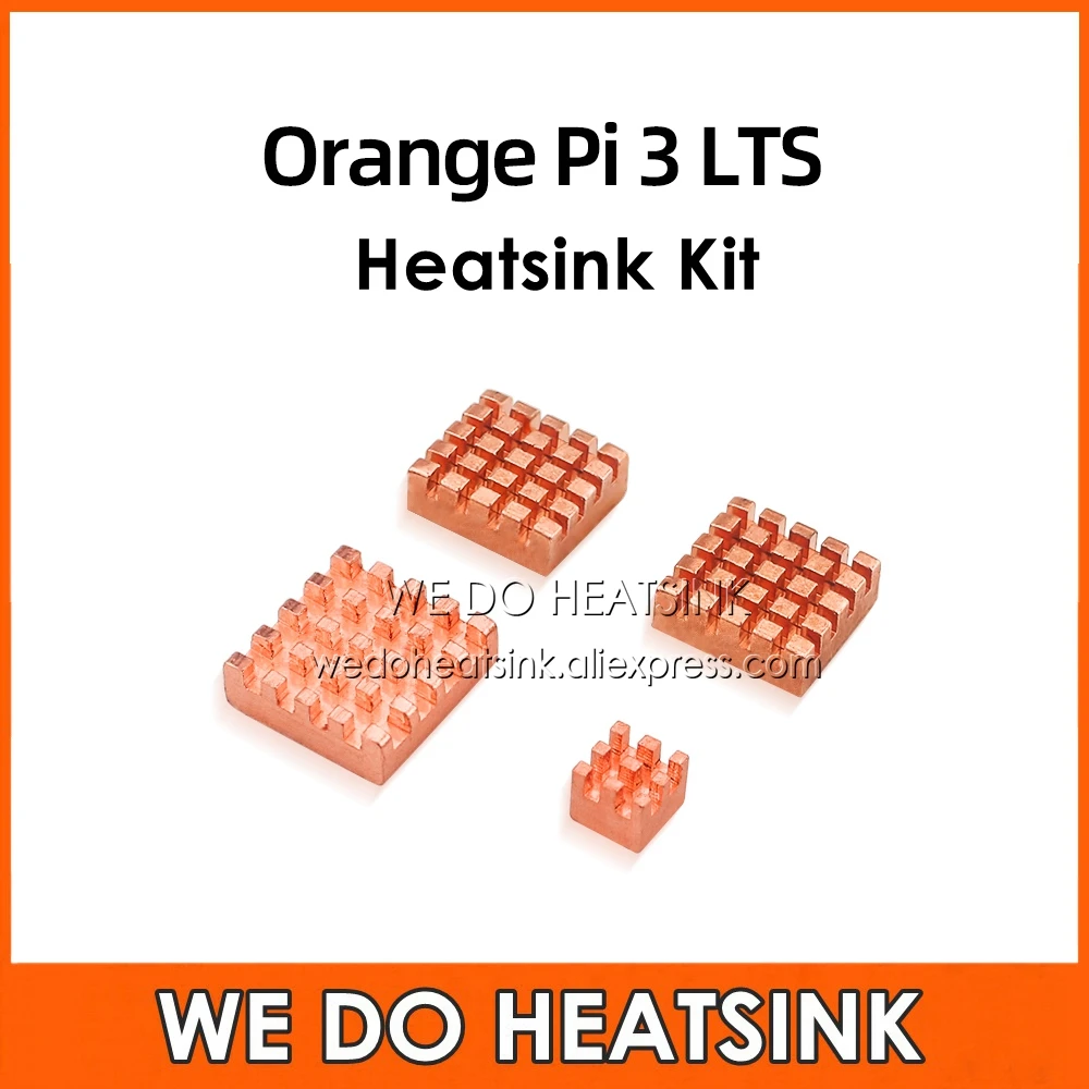 

Полностью медный радиатор для самостоятельной сборки, Охлаждающий радиатор, радиатор, 4 шт. в комплекте, радиатор с термолентой в сборе для Orange Pi 3 LTS