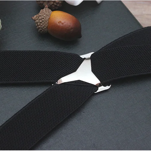 2.5cm Width Man\'s Suspenders Braces 4 Hook Suspenders Adult Suspensorio Tirantes Bretelles Motorcycle Suspenders Strap