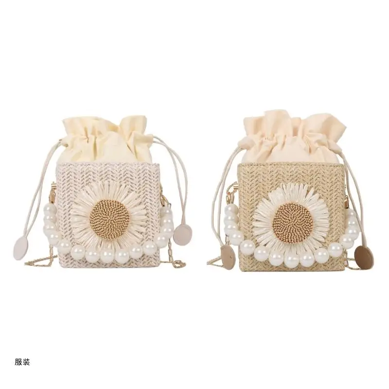 

D0UD Fashion Imitation Pearl Chain Handbags for Women Girls Small Tote Handbag Shoulder Bag Crossbody Bags