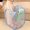 Nylon Mesh Fabric Laundry Storage Basket For Toy Foldable Washing Basket Dirty Clothes Sundries Basket Box 2