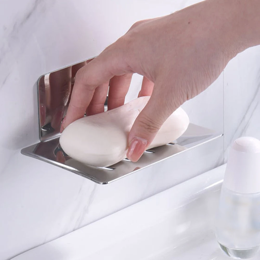 Stainless Steel Soap Dish Wall Mounted Bathroom Storage Holder