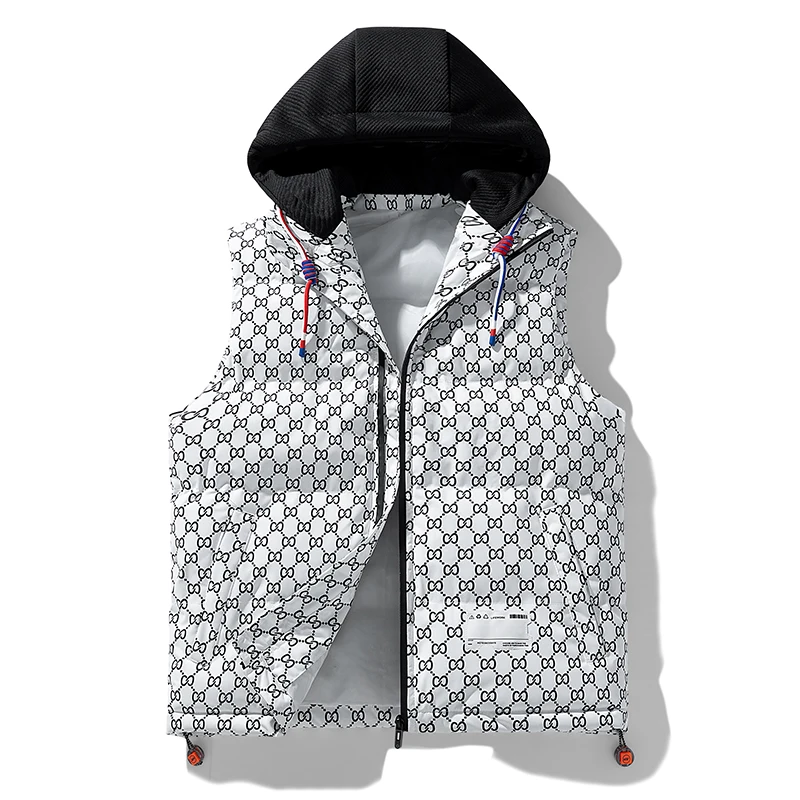 Down cotton vest autumn and winter loose and trendy vest middle school students teenagers men's women's outerwear men down vests
