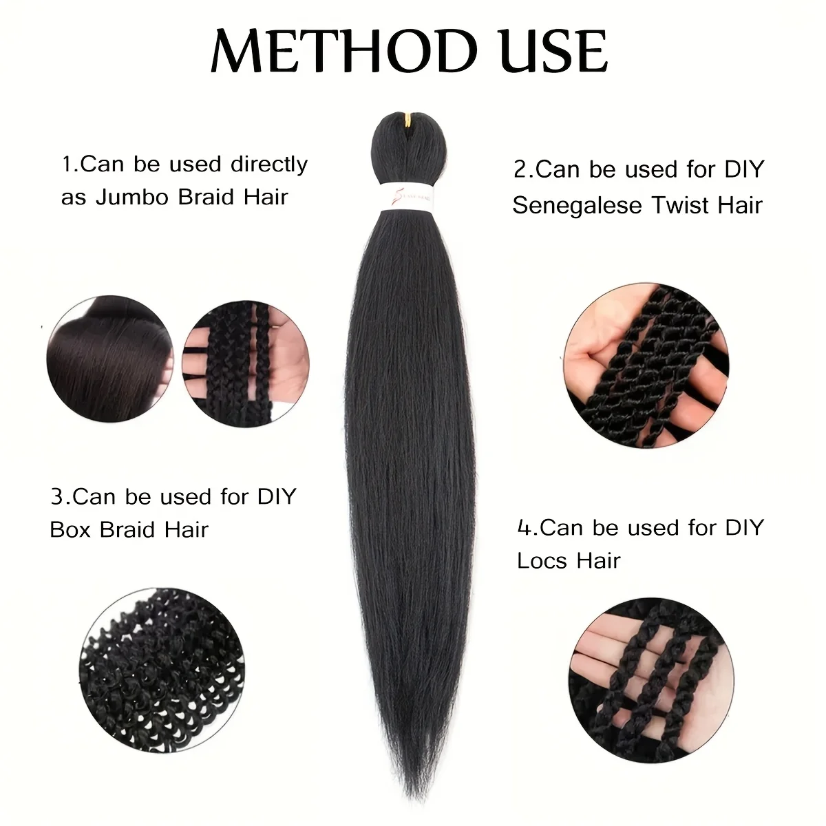 Synthetic  Braiding Hair Pre Stretched 20Inch Hair Extension Jumbo Braids Hair For Crochet Passion Twist Hair 1Pcs