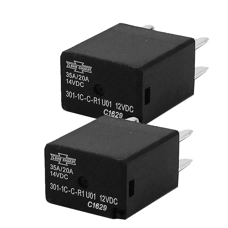 12V DC 301-1C-C-R1 U01 Kfz-Relais 35A/20A 5 Fuß Spule Bistabiles Verriegelungsrelais DPDT 30VDC 2A 1A 125VAC HFD2/005-S-L2-D Wirklich – Detail 2