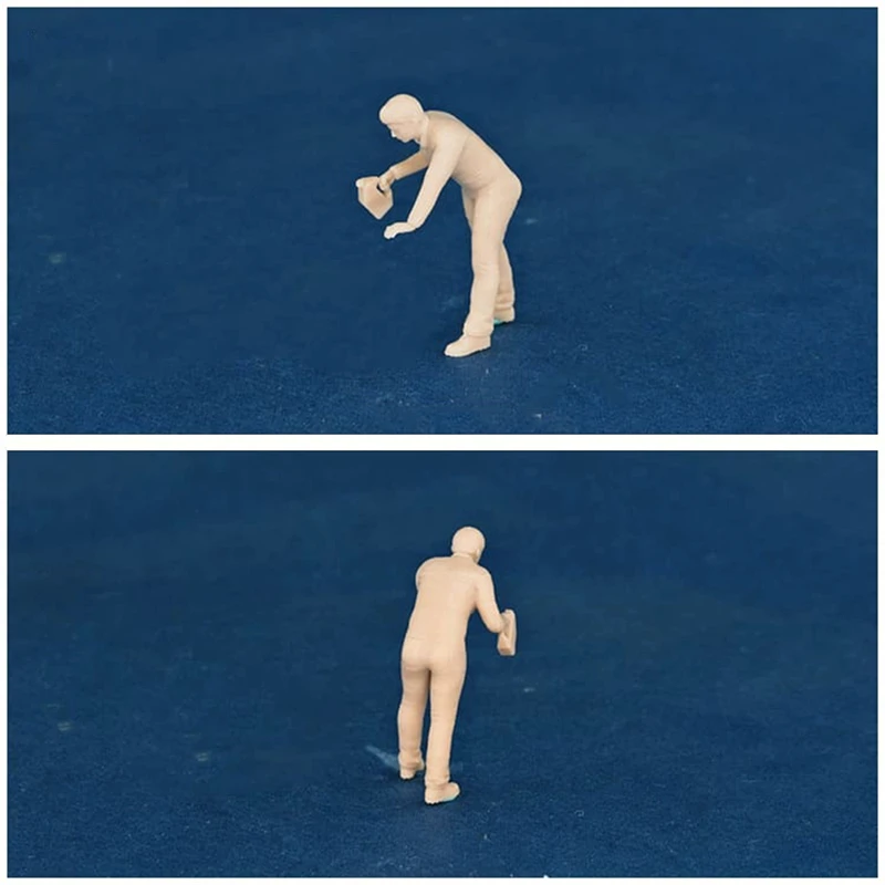 Kicarmod 1/64 Automechaniker Ändern Sie die Ölfigur Ungefärbtes Harzmodell Hangreparaturleiter Szene Zubehörwerkzeuge – Detail 4