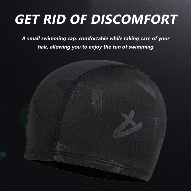 Description Picture 5 of itemBig Size Swim Cap Men Women Waterproof Elastic Swim Caps Soft Comfortable Nylon Swimming Training Fast Drying Hat for Beach Pool