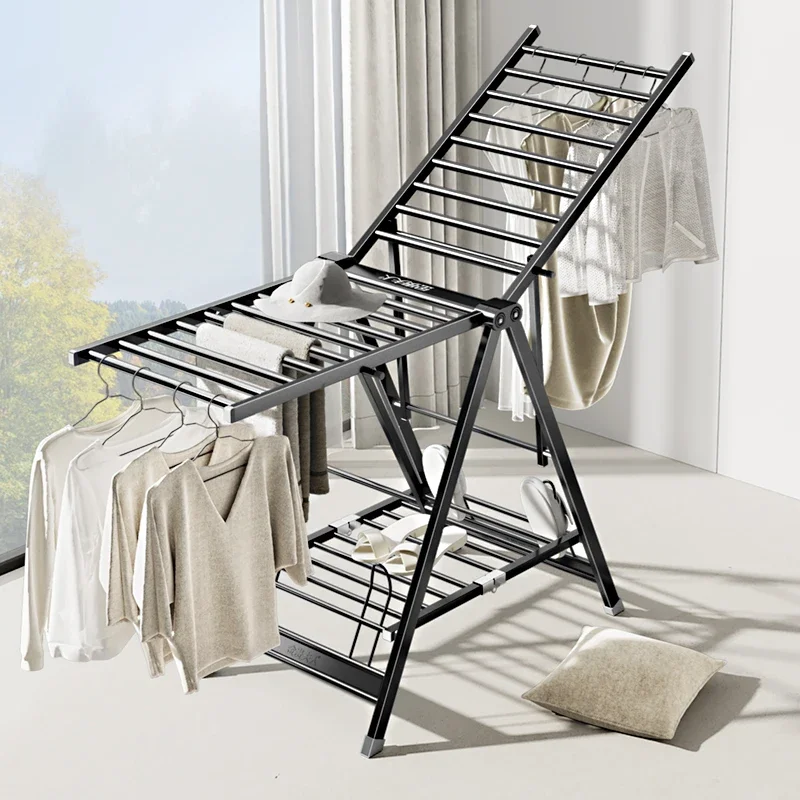 

Adjustable Foldable Clothes Rack Laundry Indoor Nordic Hanger Rack Stand Balcony Shelfs Moveis Para Casa Modern Furniture Home