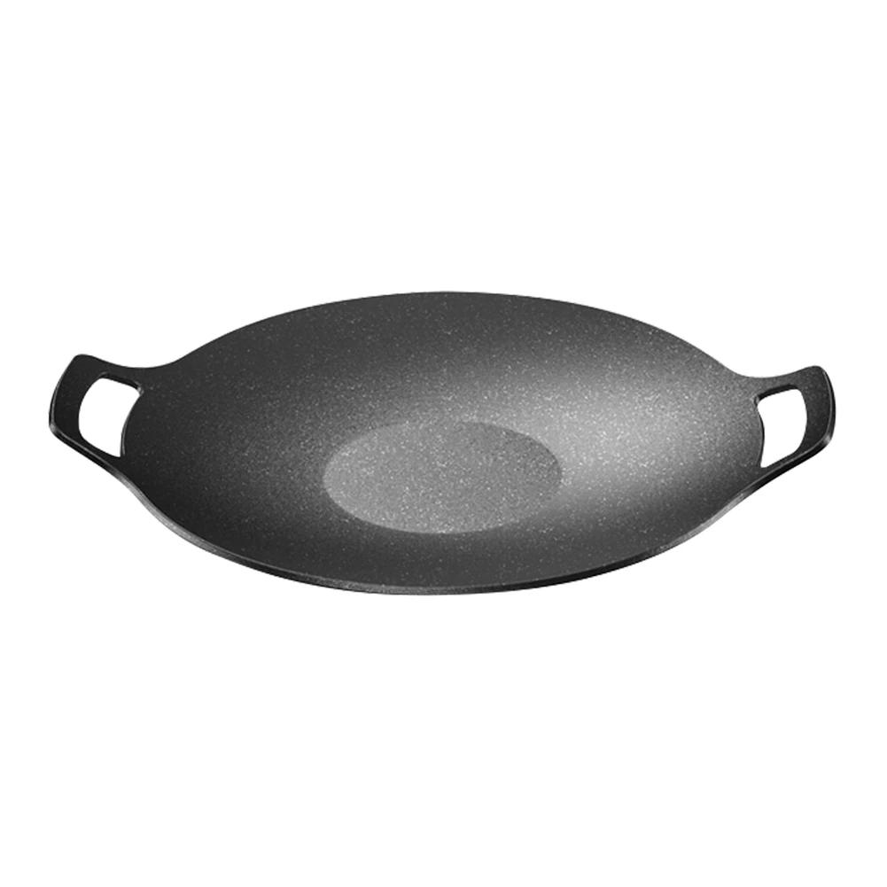 Household Barbecue Pan Portable Cooking Frying Pan Binaural Design Camping Pot Heating Evenly for Hiking Picnic Backpacking