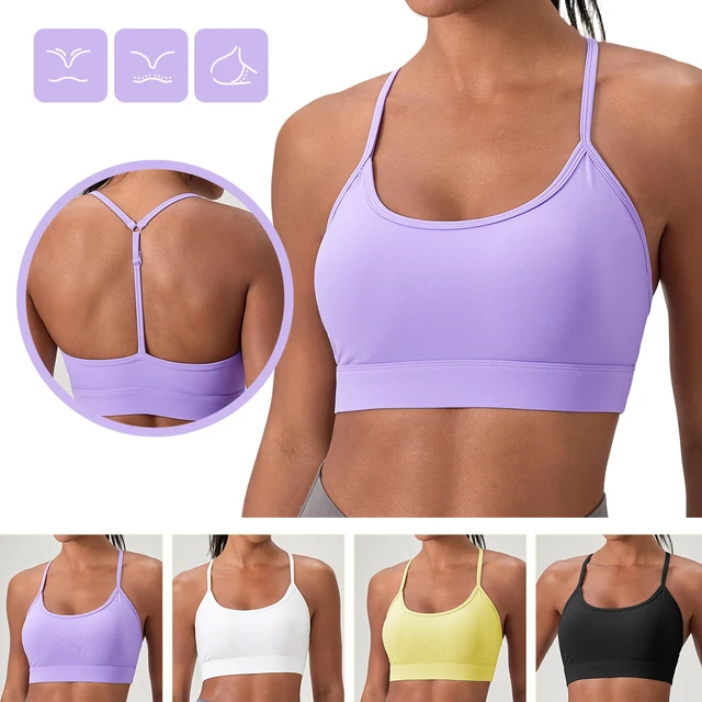 Women's Push-Up Y-Back Sports Bra Breathable Running Gym Halter Yoga Bra Low Impact Bras Yoga Gym Workout Top