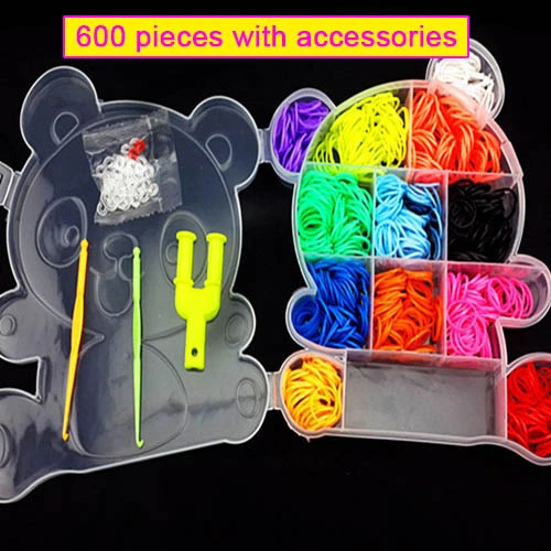 600 Pcs Refill Loom Rubber Bands Bracelet for Kids or Hair Rainbow