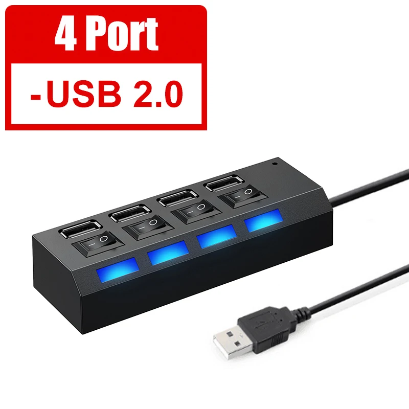 Usb Hub Usb Splitter 3 0 2.0 Extensor Usb Switch Multi-hub Concentrator  Several Ports Extender With Power Supply For Macbook PC - AliExpress